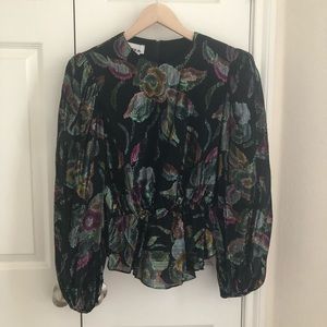 vintage peplum floral blouse